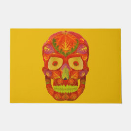 《植物》アスペンリーフスカル16 ドアマット