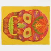 《植物》アスペンリーフスカル16 フリースブランケット (正面(横))