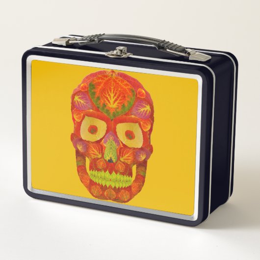 《植物》アスペンリーフスカル16 メタルランチボックス (正面)