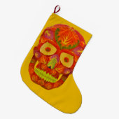 《植物》アスペンリーフスカル16 ラージクリスマスストッキング (正面 (吊り時))