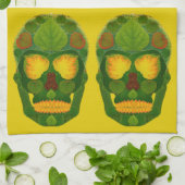 《植物》アスペンリーフスカル9 キッチンタオル (折り畳み)