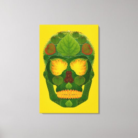 《植物》アスペンリーフスカル9 キャンバスプリント (正面)