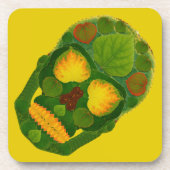 《植物》アスペンリーフスカル9 コースター (正面)