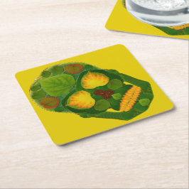 《植物》アスペンリーフスカル9 スクエアペーパーコースター