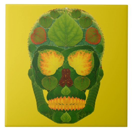 《植物》アスペンリーフスカル9 タイル (正面)