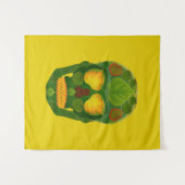 《植物》アスペンリーフスカル9 タペストリー (正面(横))