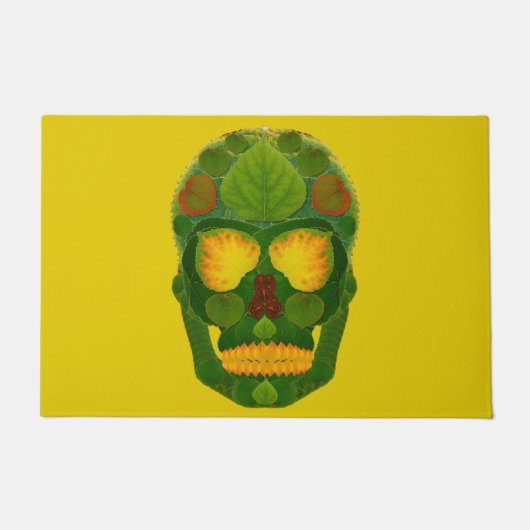 《植物》アスペンリーフスカル9 ドアマット (正面)