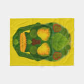《植物》アスペンリーフスカル9 フリースブランケット (正面(横))