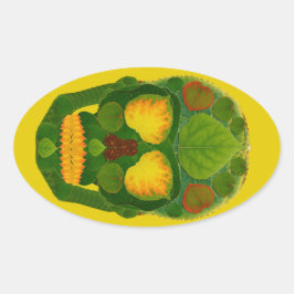 《植物》アスペンリーフスカル9 楕円形シール
