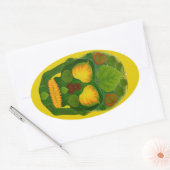 《植物》アスペンリーフスカル9 楕円形シール (封筒)