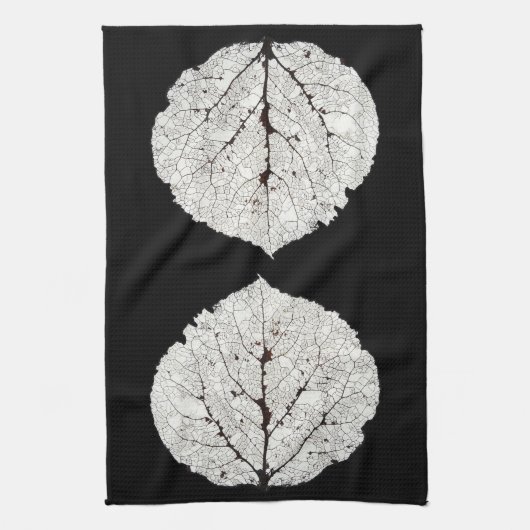 《植物》アスペンリーフスケルトン1 キッチンタオル (縦)
