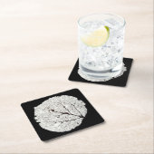 《植物》アスペンリーフスケルトン1 スクエアペーパーコースター (インサイチュ)