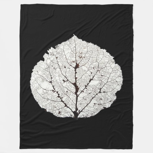 《植物》アスペンリーフスケルトン1 フリースブランケット (正面)