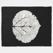 《植物》アスペンリーフスケルトン1 フリースブランケット (正面(横))