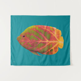 《植物》アスペンリーフトロピカルフィッシュ1 タペストリー