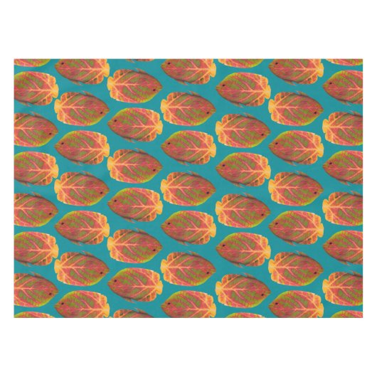 《植物》アスペンリーフトロピカルフィッシュ1 テーブルクロス (正面(横))