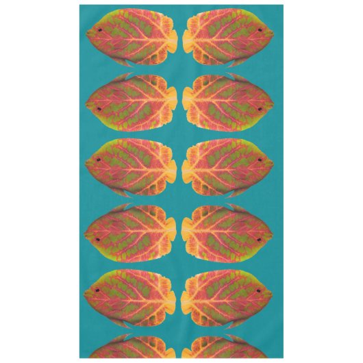 《植物》アスペンリーフトロピカルフィッシュ1 テーブルクロス (正面)