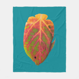 《植物》アスペンリーフトロピカルフィッシュ1 フリースブランケット