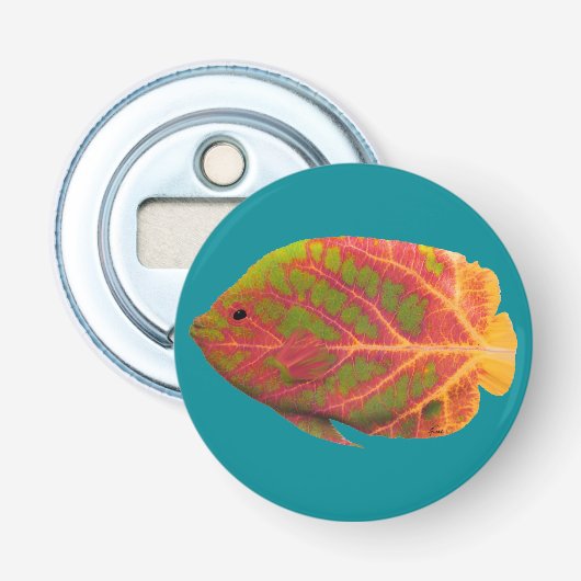 《植物》アスペンリーフトロピカルフィッシュ1 栓抜き (正面)