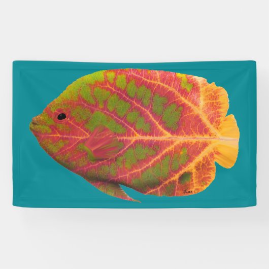 《植物》アスペンリーフトロピカルフィッシュ1 横断幕 (横)