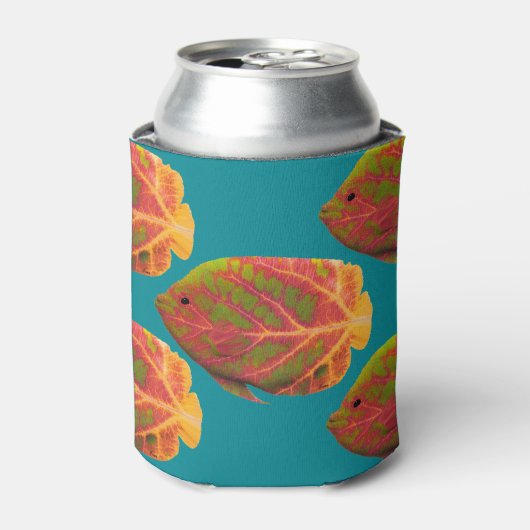 《植物》アスペンリーフトロピカルフィッシュ1 缶クーラー (缶正面)