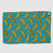 《植物》アスペンリーフニジマスシームレスパターン2018 ゴルフタオル (横)