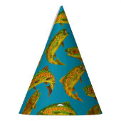 《植物》アスペンリーフニジマスシームレスパターン2018 パーティーハット (左)