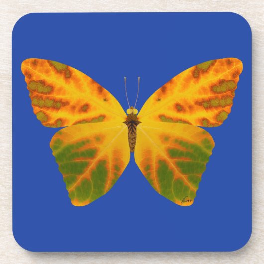 《植物》アスペンリーフバタフライ1 コースター (正面)