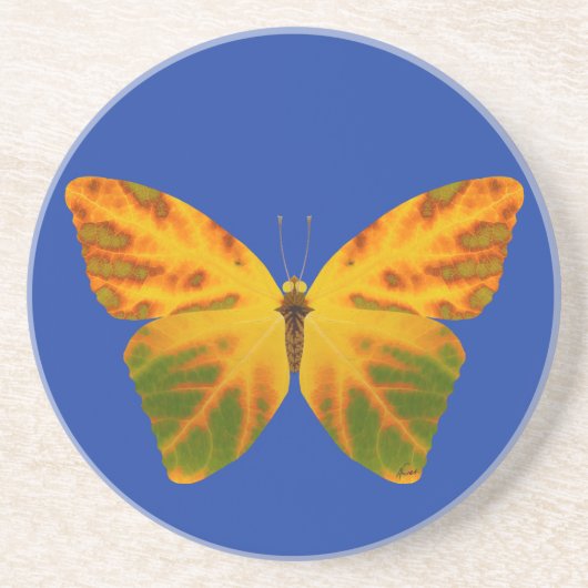 《植物》アスペンリーフバタフライ1 コースター (正面)