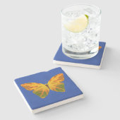 《植物》アスペンリーフバタフライ1 ストーンコースター (横)