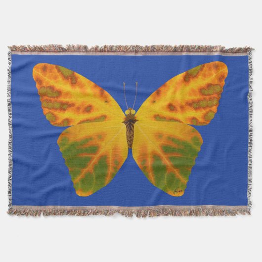 《植物》アスペンリーフバタフライ1 スローブランケット (正面)