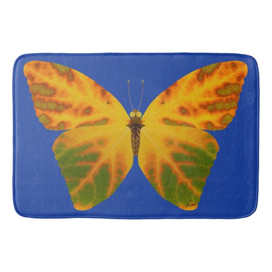 《植物》アスペンリーフバタフライ1 バスマット (正面)