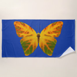 《植物》アスペンリーフバタフライ1 ビーチタオル