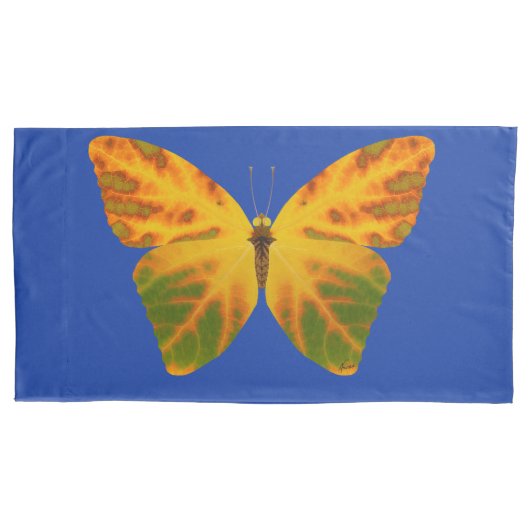 《植物》アスペンリーフバタフライ1 枕カバー (正面左)