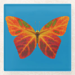 《植物》アスペンリーフバタフライ2 ガラスコースター