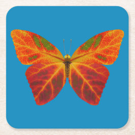 《植物》アスペンリーフバタフライ2 スクエアペーパーコースター