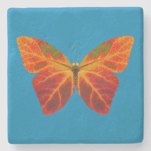 《植物》アスペンリーフバタフライ2 ストーンコースター (正面)