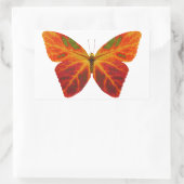 《植物》アスペンリーフバタフライ2 長方形シール (バッグ)