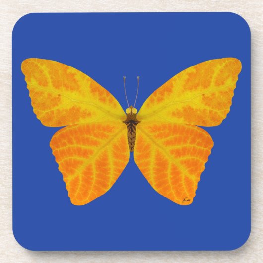 《植物》アスペンリーフバタフライ3 コースター (正面)