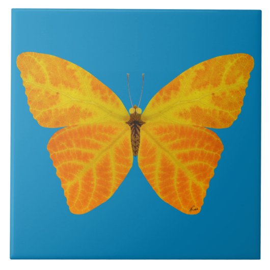 《植物》アスペンリーフバタフライ3 タイル (正面)