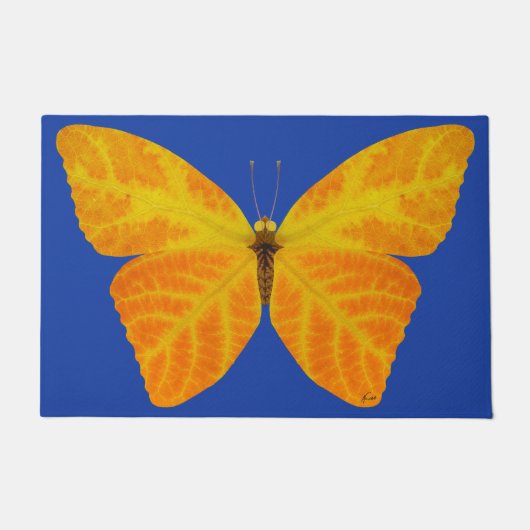 《植物》アスペンリーフバタフライ3 ドアマット (正面)