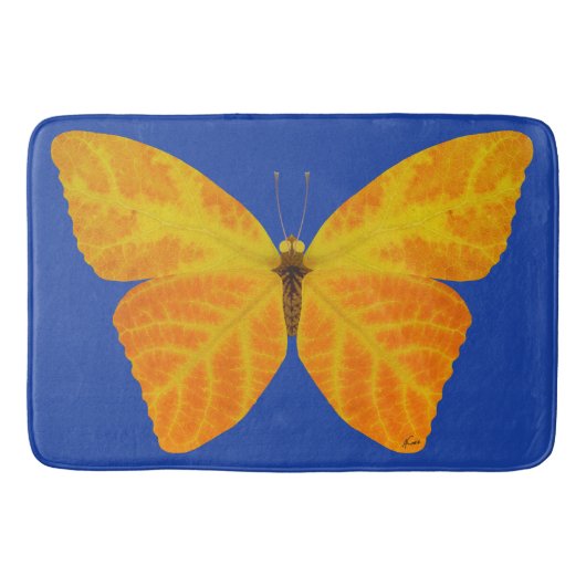 《植物》アスペンリーフバタフライ3 バスマット (正面)