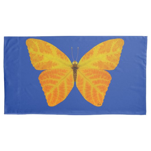 《植物》アスペンリーフバタフライ3 枕カバー (正面左)