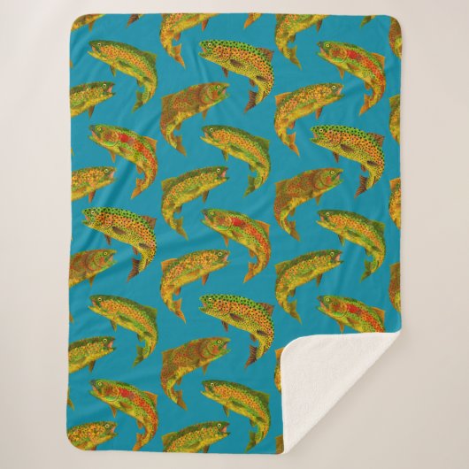 《植物》アスペンリーフレインボトルシームレスパターン2018 シェルパブランケット (正面)