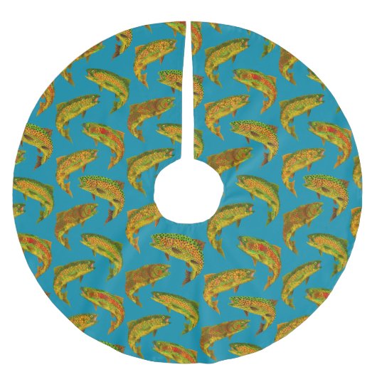 《植物》アスペンリーフレインボトルシームレスパターン2018 ブラッシュドポリエステルツリースカート (正面)