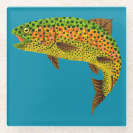 《植物》アスペンリーフレインボートラウト1 ガラスコースター