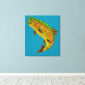 《植物》アスペンリーフレインボートラウト1 キャンバスプリント (インサイチュ (ウッドフロア))