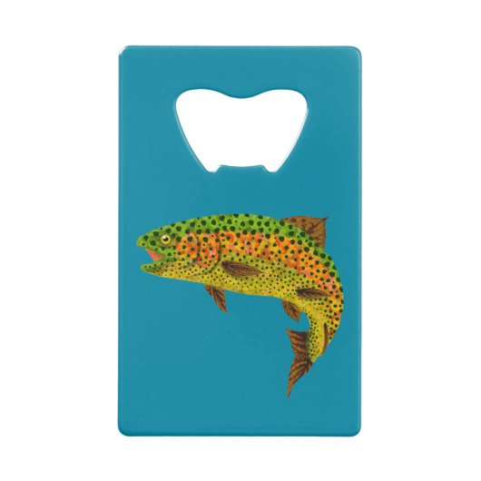 《植物》アスペンリーフレインボートラウト1 クレジットカード栓抜き (正面)