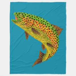 《植物》アスペンリーフレインボートラウト1 フリースブランケット