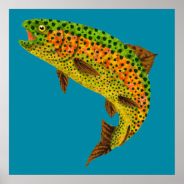 《植物》アスペンリーフレインボートラウト1 ポスター